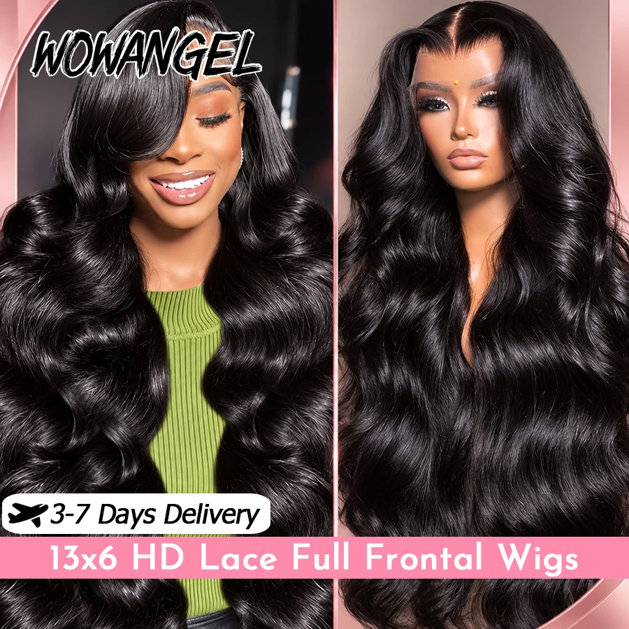 Hd Lace Frontal Wig Human Hair Pre Plucked - WOWANGEL 13x6 HD Lace Full Frontal