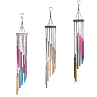 Modern style 12 Tubes Wind Chimes Pendant Aluminum Tube Metal Pipe Wind Chimes Bells Balcony Outdoor Yard Garden Home Decoration
