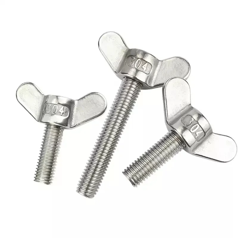 Tornillo de mariposa de acero inoxidable 304 M4 M5 M6 M8 M10 M12 M14 M16 tornillo de pulgar de cabeza de ala tornillos de pulgar de perno de ajuste Yuanbao