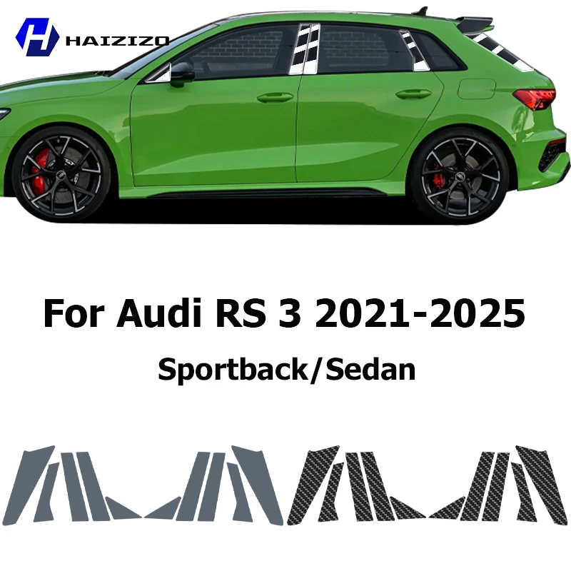 

For Audi RS 3 2021-2025 B C Pillar Protective Film TPU Anti-Scratch Anti-Fingerprint Vinyl Sticker for Car Door Trim Cover PPF