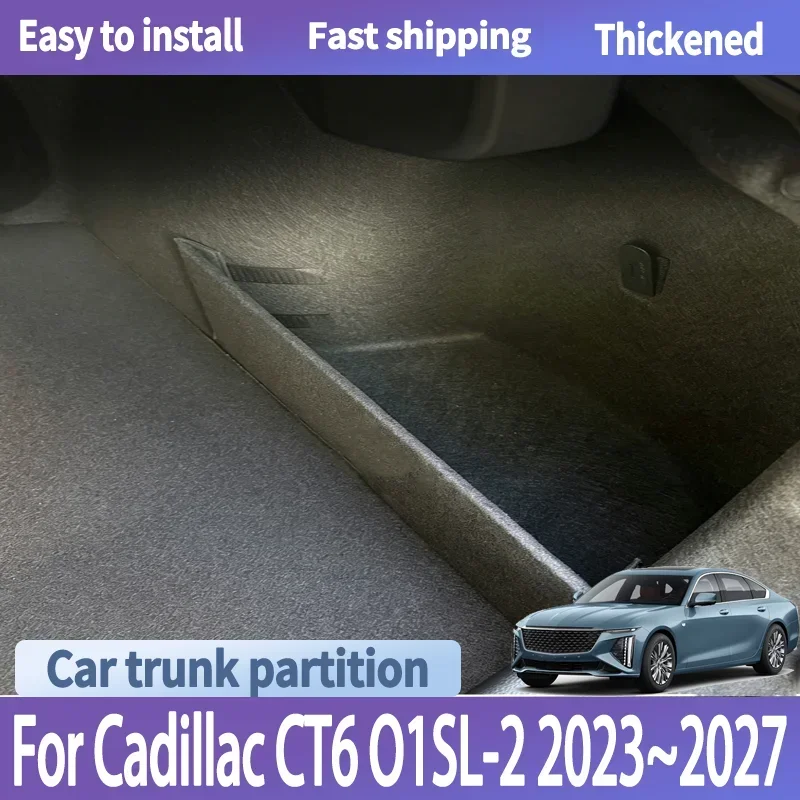 Para Cadillac CT6 O1SL-2 2023~2027, Organizador de Maletero Multifuncional, Caja de Almacenamiento, Divisor de Maletero Reforzad