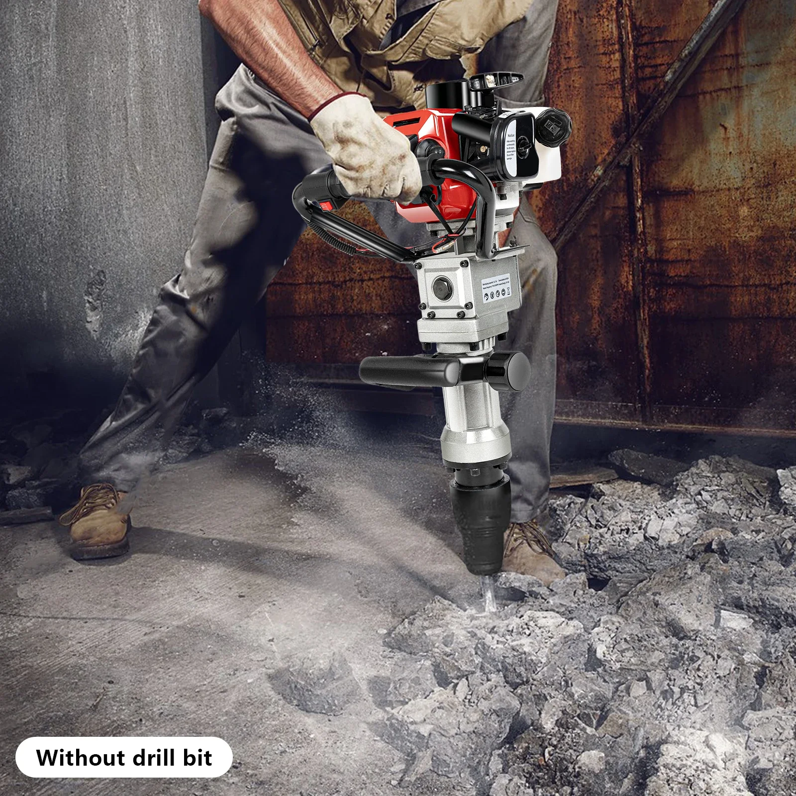 

2 Stroke Gas Powered Heavy Duty Gasoline Push Pile Profession Kit 32.7CC T Post Driver Piledriver, Portable Lightweight