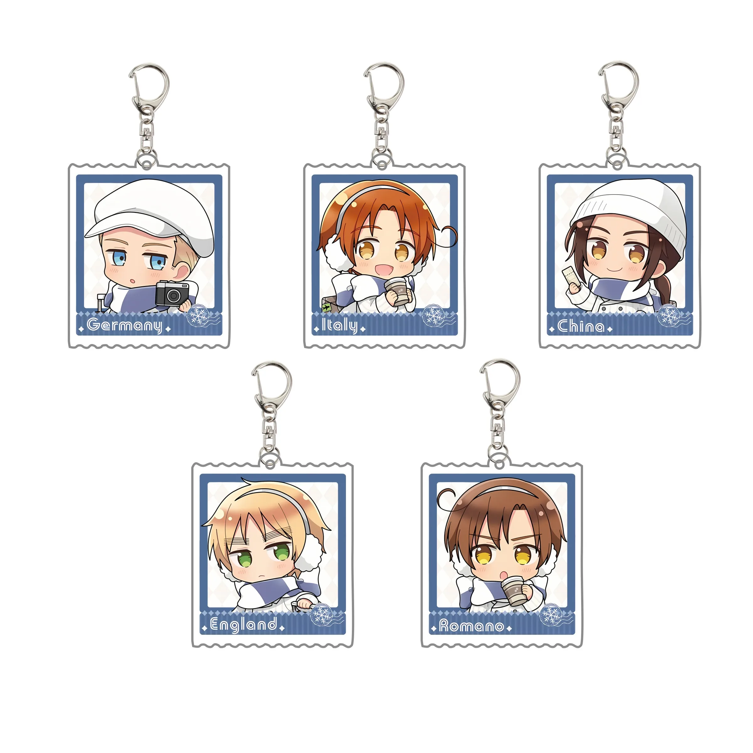 6cm Hetalia Axis Powers Keychain, Anime Figure Pendant, World Stars Alfred Ludwig Kiku Feliciano Antonio Ivan Gilbert Collectibl