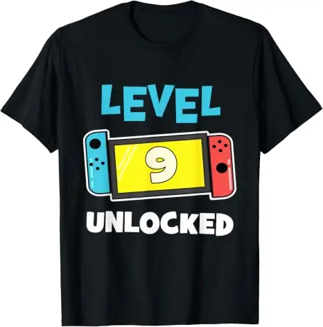 Level 9 Unlocked Video Gamer Vintage T-Shirt Jungenmode 9 Jahre alt Kleidung Y2k 9. Geburtstagsgeschenk für Söhne Neffe Gaming-T-Shirt – Detail 8