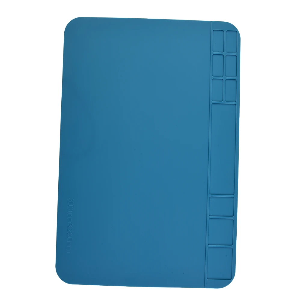 Pad Wärmedämmmatte Silikon 30 cm * 20 cm Zubehörstation Blau Wasserdicht Schreibtischunterlage Staubdicht Telefon 1-2 mm Dicke