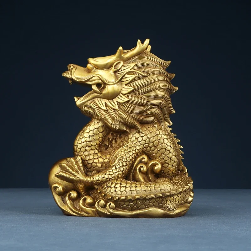 Bronze Dragon Ornament Twelve Zodiac Dragon Mascot Qinglong Ornament Home Entrance Crafts Ornament