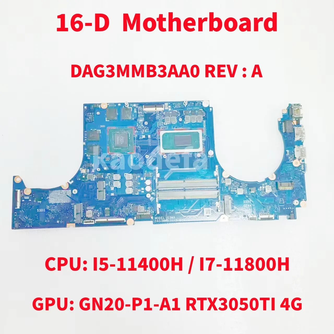 DAG3MMB3AA0 Mainboard For HP 16-D Laptop Motherboard CPU: I5-11400H / I7-11800H GPU: GN20-P1-A1 RTX3050TI 4G DDR4 100% Test OK