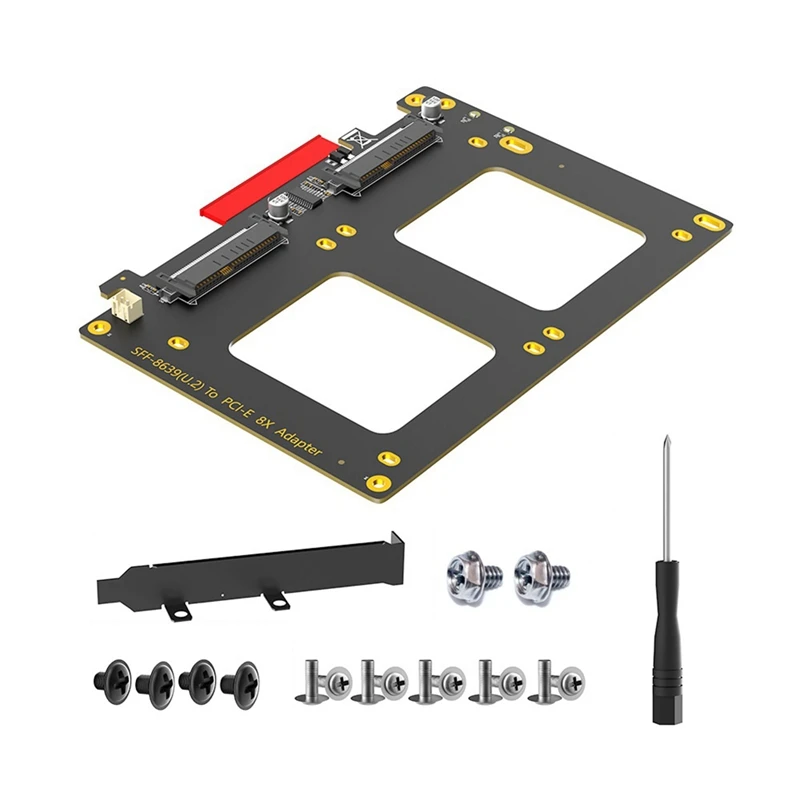 Dual U.2 To Pcie 4.0 X8 Adapter Card Riser U.2 SFF-8639 Adapter Supports 2 X U.2 SSD Compatible With Win8/10/11 Linux