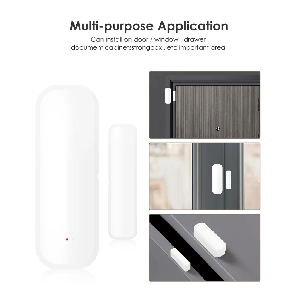 WiFi/Zigbee Smart Door Sensor Notification Tuya Support for Google Home/Alexa Works With Smart Life for Bussiness Burglar Alert