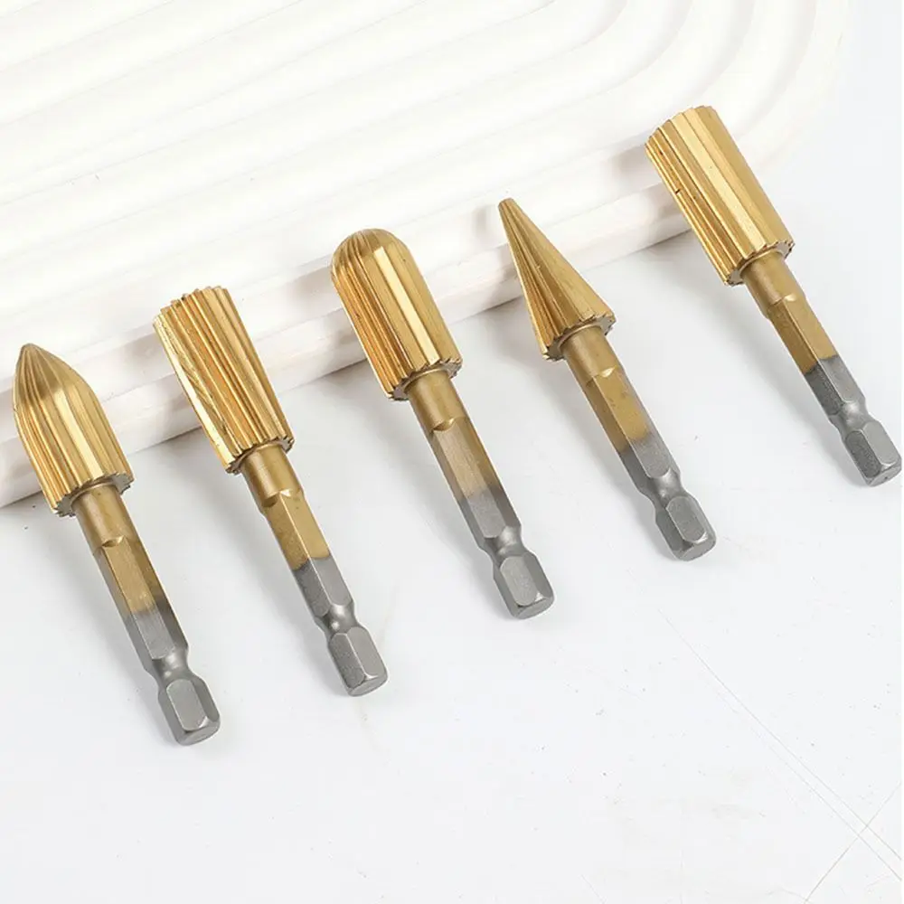 6.3 ミリメートル木工ロータリーヤスリ特殊形状ヤスリ六角ハンドル電動研削ヘッド高品質高速度鋼