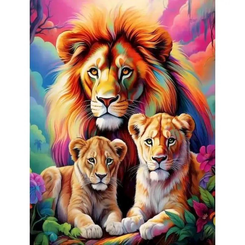 

PhotoCustom Coloring By Numbers Lion Animals Drawing On Canvas HandPainted Art Gift DIY Painting By Numbers Kits Home Decor