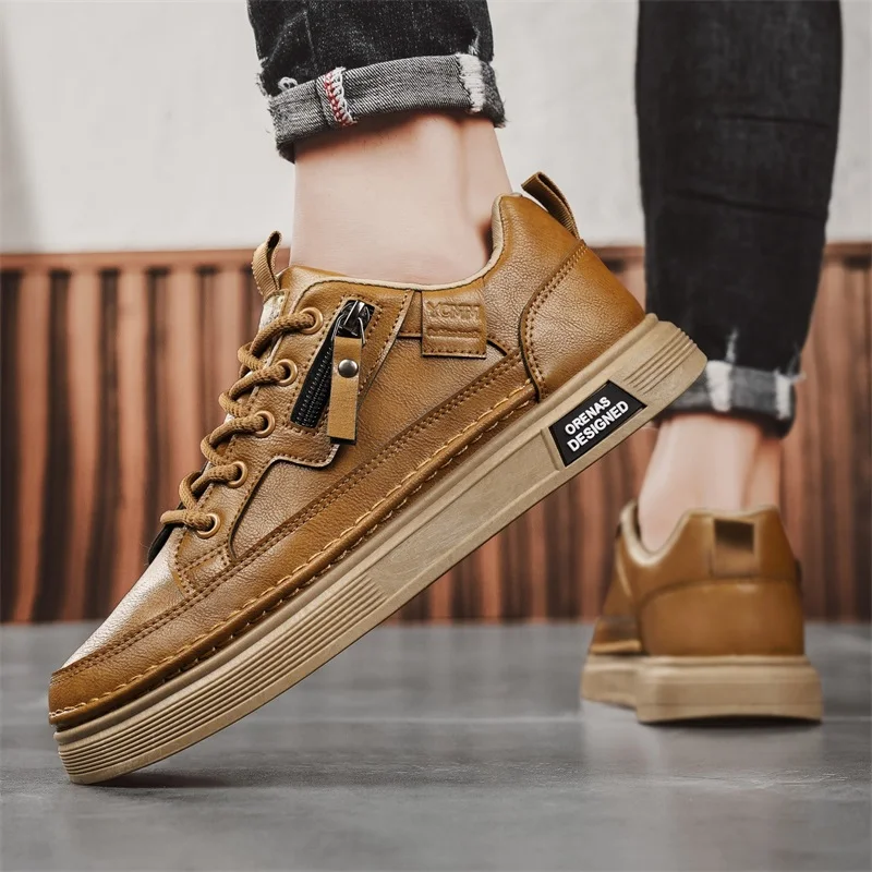 

Men's Casual Sneakers 2025 Trendy Fashionable Unisex Shoes Durable Anti-slip Thick-soled Elevator Comfortable Breathable Easy-cl