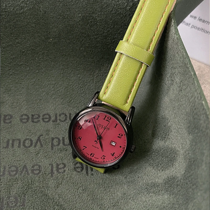 ساعات الزوجين، ساعات نسائية ورجالية، طراز كوري، حزام جلدي، ساعات أصلية، تقويم، ساعات كوارتز للزوجين. #3