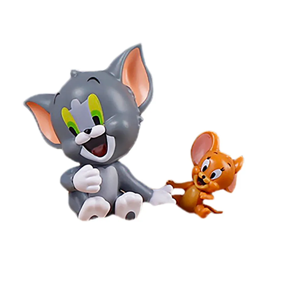 Disney-Tom e Jerry Anime Action Figure, Estátua dos desenhos animados, Brinquedos de PVC, Modelo de Coleção, Decoração do Lar, Presente Kids, Engraçado, 2Pcs, Lote