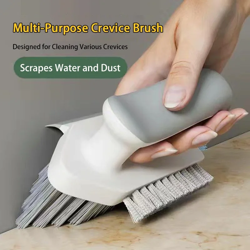 Escova de Limpeza Triangular para Frestas com Cerdas Duras, Escova para Cantos Mortos, Limpador de Frestas de Piso de Banheiro Multiângulo, para Azulejos de Parede e Vaso Sanitário
