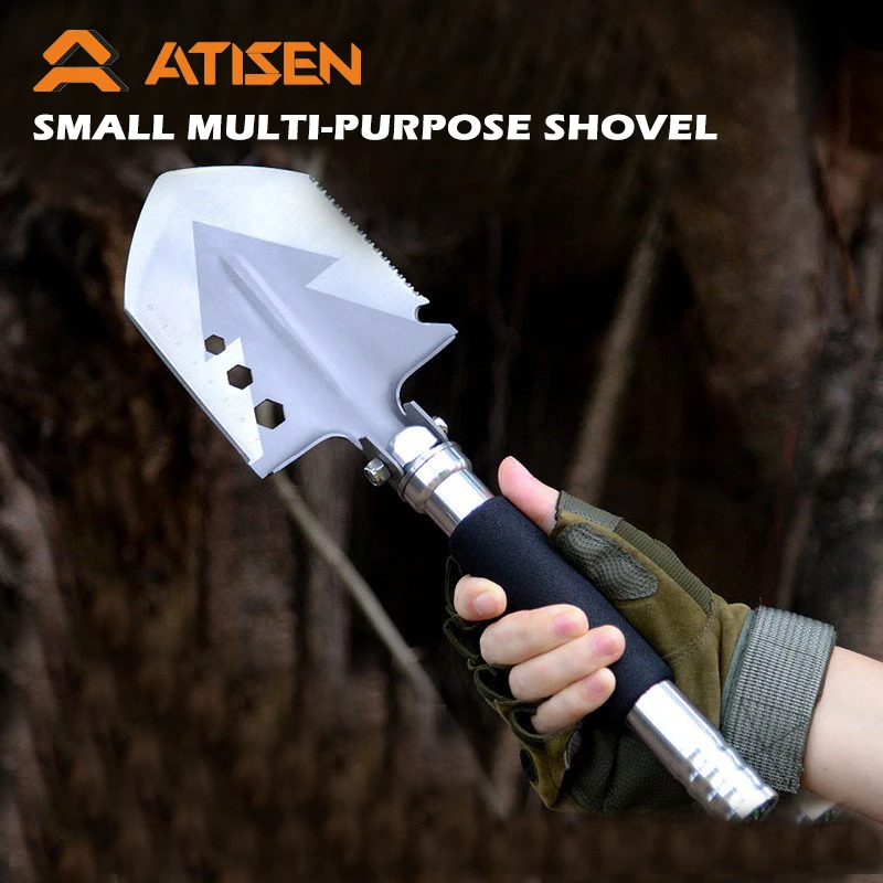 Outdoor multi-purpose shovel compass thickened cut trees and firewood engineer shovel lengthened household shovel multi-purpose