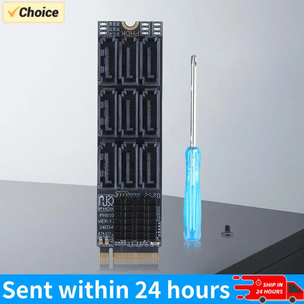 

M.2 M KEY Nvme To 9 Ports SATA 3.0 Adapter 6Gbps M.2 NVME To SATA 3.0 Converter PCIE 3.0 X2 Hard Disk Capacity for Desktop