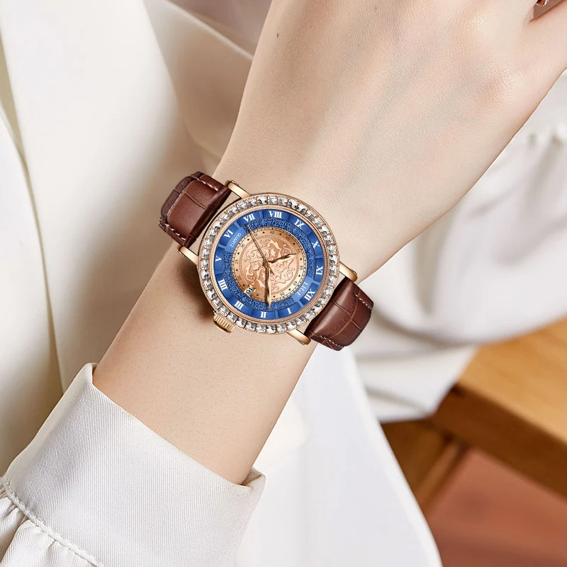 LIGE Fashion Luxury Simple Watches for Women Waterproof Leather Bracelet Woman Watch Quartz Woman Ladies Casual Date Clock Reloj