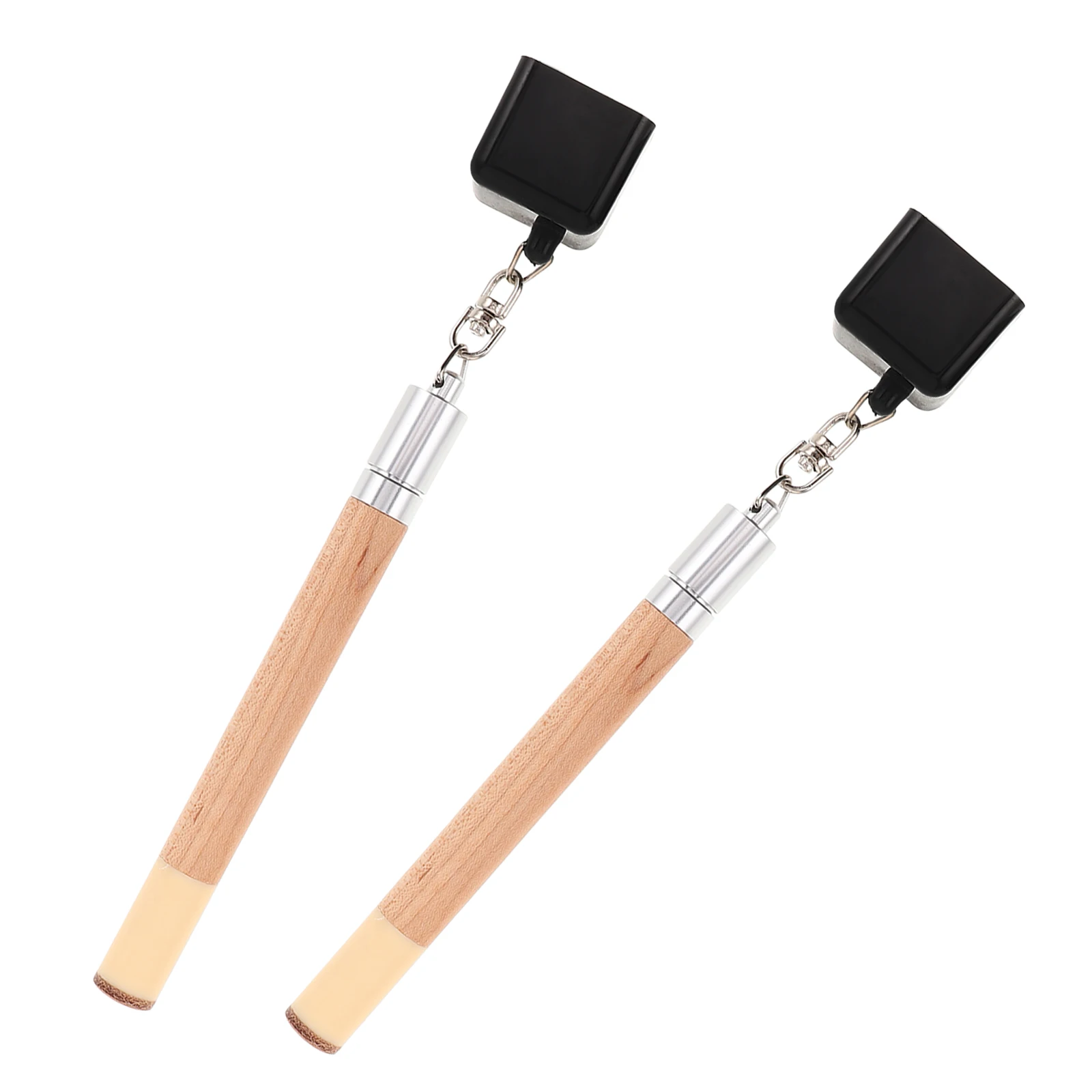 

2pcs Chocolate Pen Set Billiard Accessory Kit Wooden Design Tip Pricker Portable Snooker Holder Maple Chalk Storage Box Pool Cue