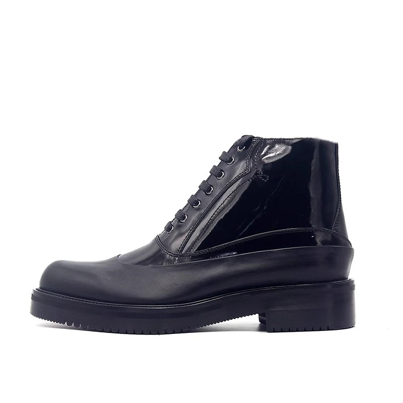 New British Thick Sole Genuine Leather Boots Lace-up Oxford  Heightening Handmade Cowhide Gentleman Chelsea Boots Men Shoes