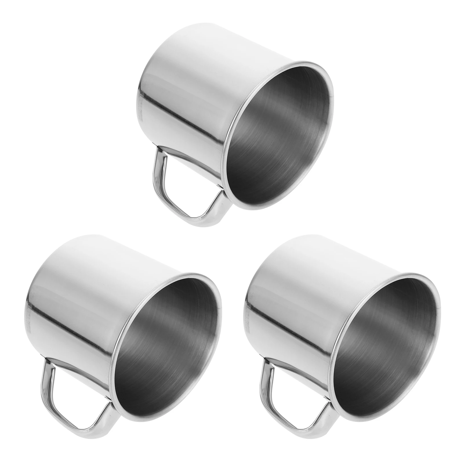 

3 Pcs Water Cup Children's Drinking Handled Mug 304 Stainless Steel Kids Mugs with Handles Unbreakable