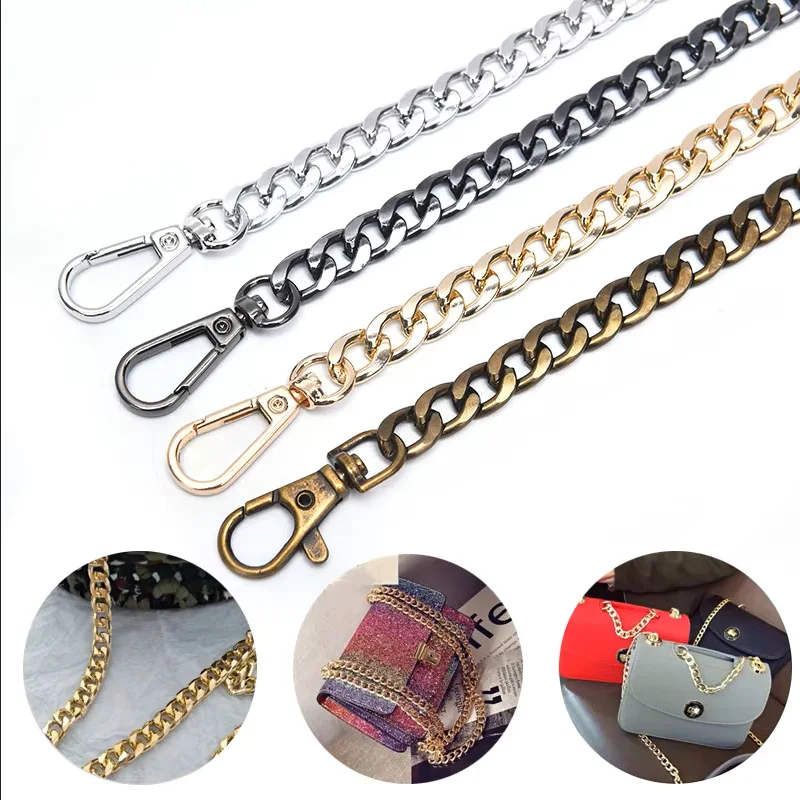 Metalowy aluminiowy łańcuszek do torby Części zamienne Akcesoria do ręcznie tkana torebka na ramię DIY Ręcznie robione odpinane paski