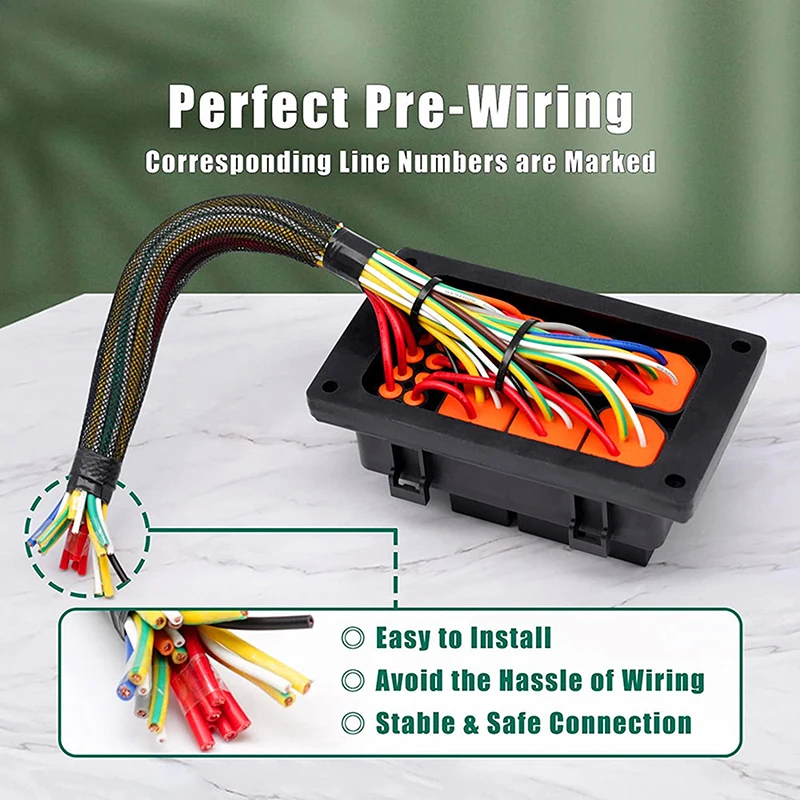 24V 12V Relay Box 6 Way Relay Fuse Box 12 AWG Pre-wired Waterproof Relay Box 6 Slot ATC/ATO Fuse Relay Block for Car Marine