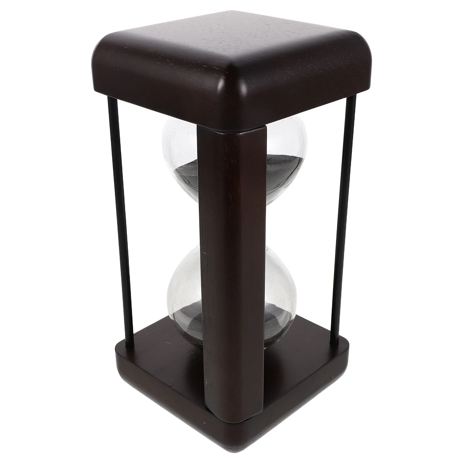 

30 Minutes Black Sand Glass Hourglass Timer Retro Vintage Desktop Sand Timer For Kitchen Office Classroom Home Decor Solid Wood