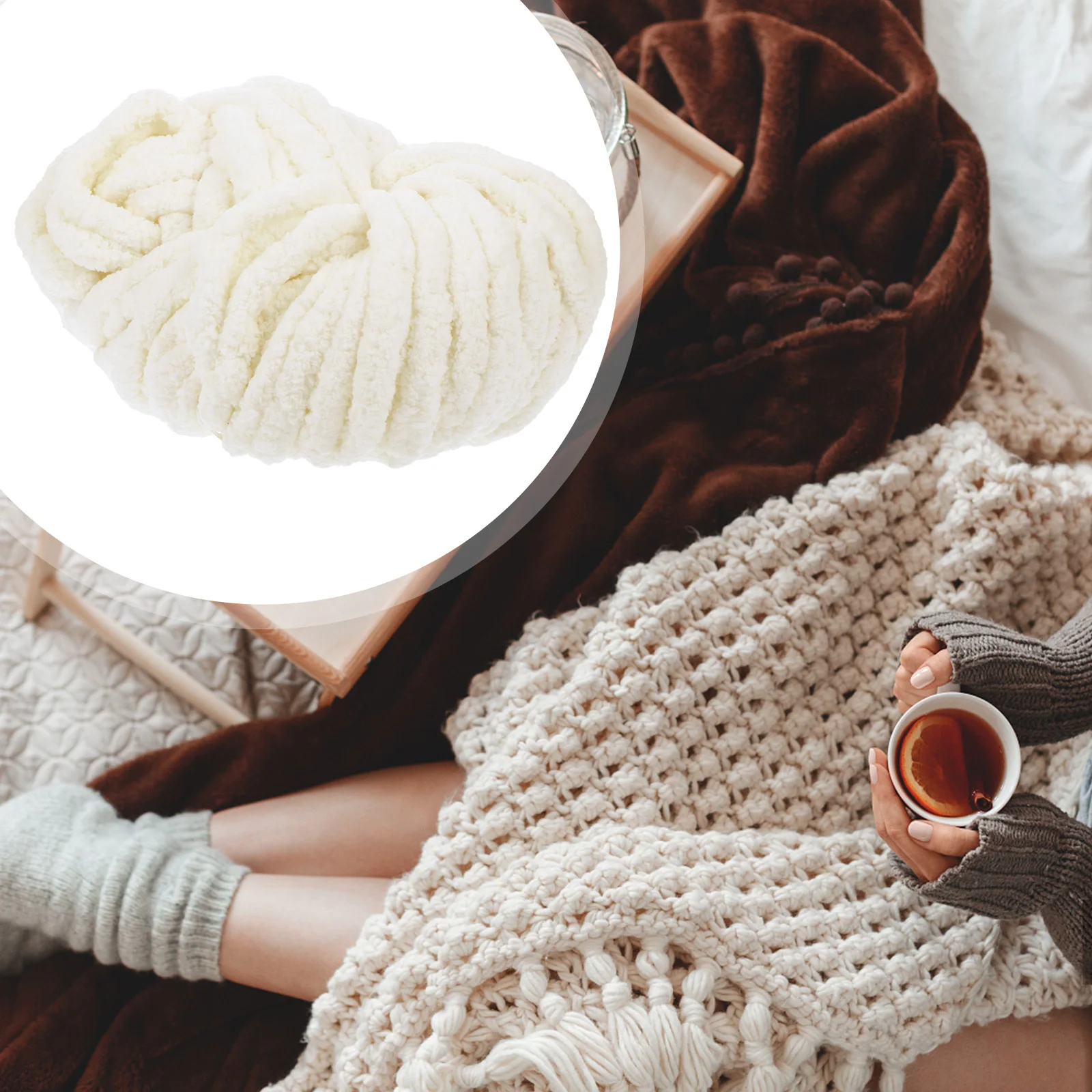 

1pc Acrylic Chenille Thick Knitting Wool Yarn For Diy Handmade Christmas Decor Baby Blanket Socks Accessories Anti-Pilling