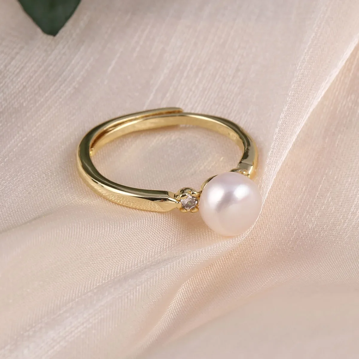 Cincin mutiara air tawar alami bentuk bulat cincin Cirque untuk jimat DIY pembuatan perhiasan Manual dapat disesuaikan hadiah acak