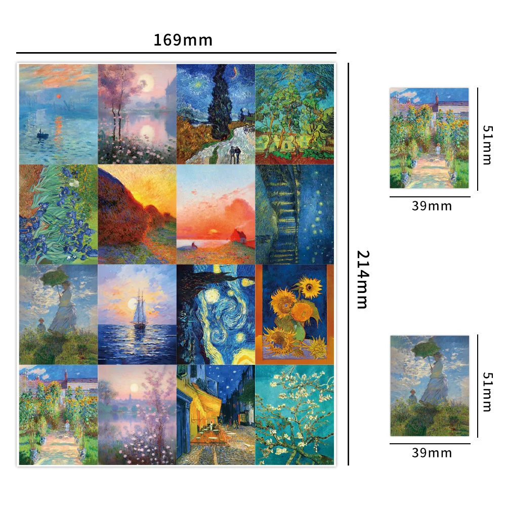 10/64PCS Welt Berühmte Gemälde Graffiti Aufkleber Lustige Cartoon Geschenk DIY Aufkleber Kinder Spielzeug Laptop Telefon Gitarre fahrrad Dekoration