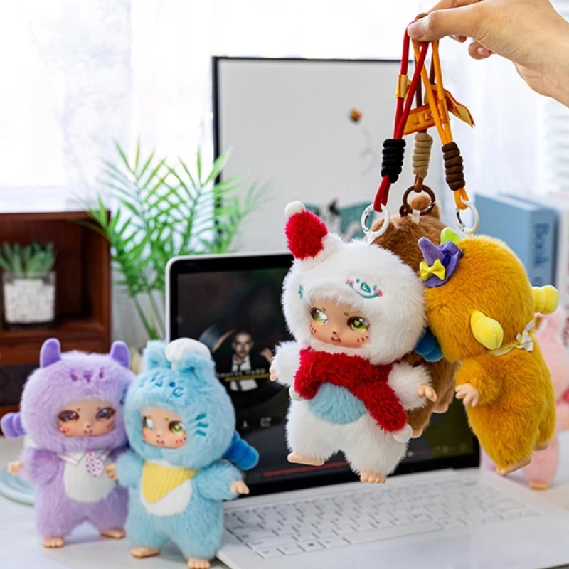 Nette Cartoon Tier Plüsch Spielzeug Schlüsselbund Mädchen Rucksack Hase Puppe Anhänger Kätzchen Auto Hängende Dekoration Weihnachten Geburtstag Geschenk