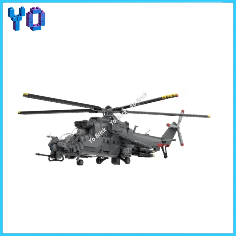 Heavy Armed Helicopter MOC Building Blocks Multi-Role Flying Vehicle Detailed Brick Model1428PCS