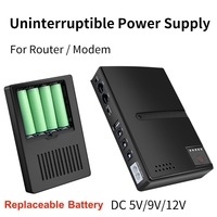 【Without Battery】Mini DC UPS Uninterruptible Power Supply 18650 Replaceable Battery Backup 5v 9v 12v 220V for Router Wifi Modem