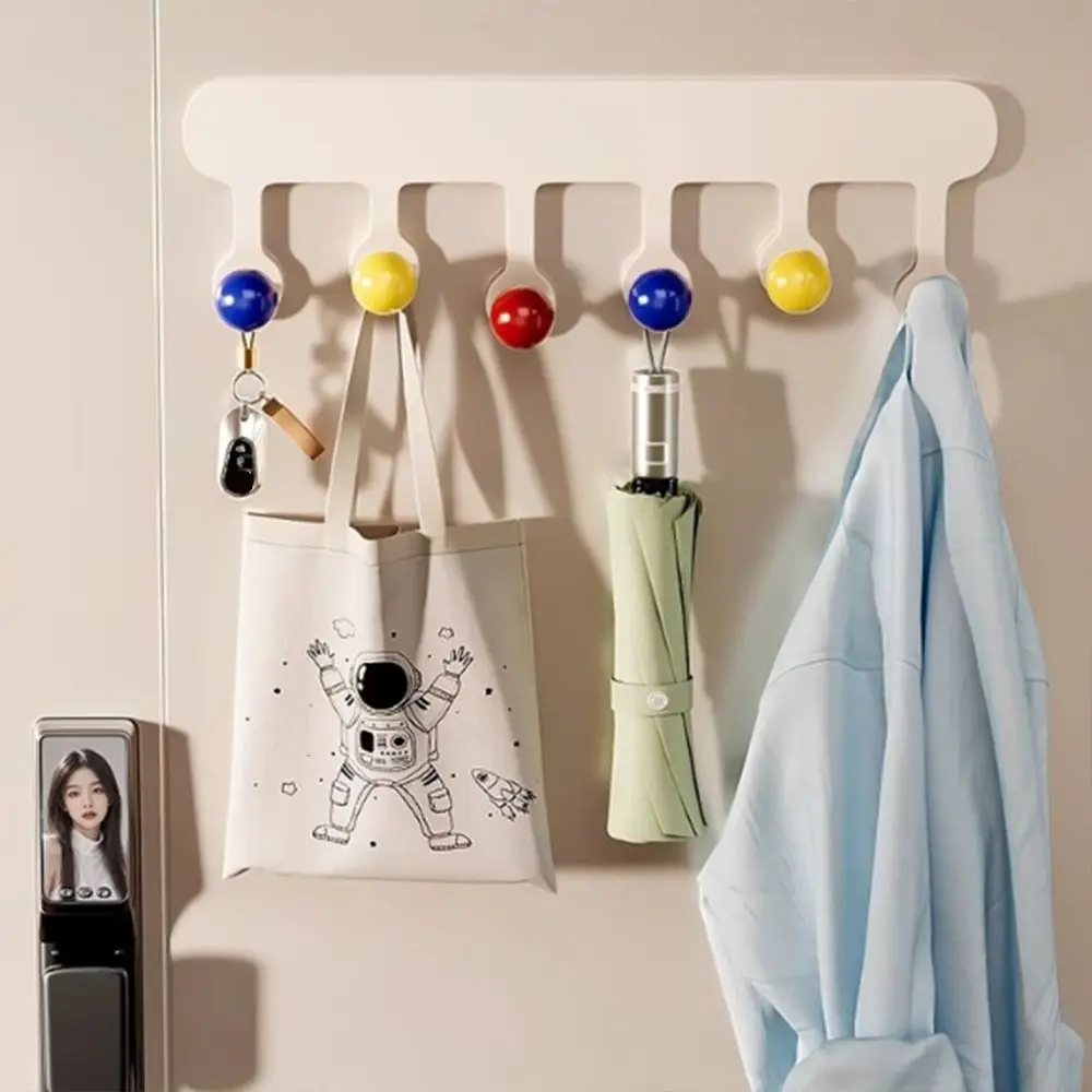 

С 6-крючками, магнитный крючок дофамина, не перфорация, прочная несущая способность, держатель для хранения в прихожей, влагостойкий