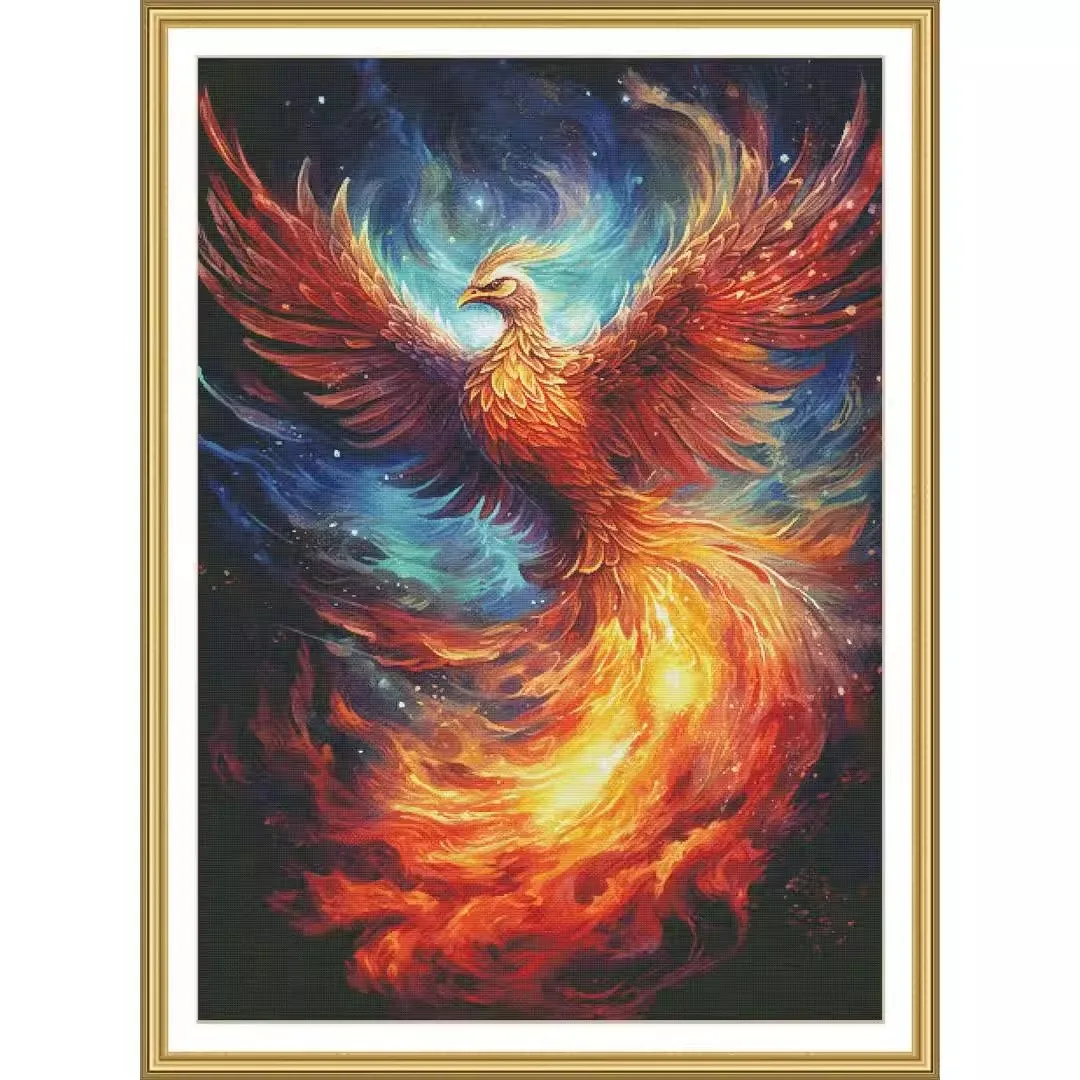 

ZZ7488 phoenix 14CT 16CT 18CT Printed On Canvas Cross Stitch DIY Set Needlework Embroidery 99 Colors