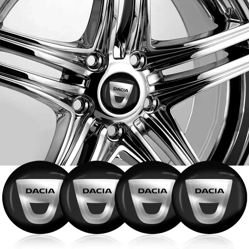 4pcs 56mm Car wheel hub cover badge stickers For Dacia Duster Logan MCV Sandero Stepway Dokker Lodgy Largus 1300 Car Accessories