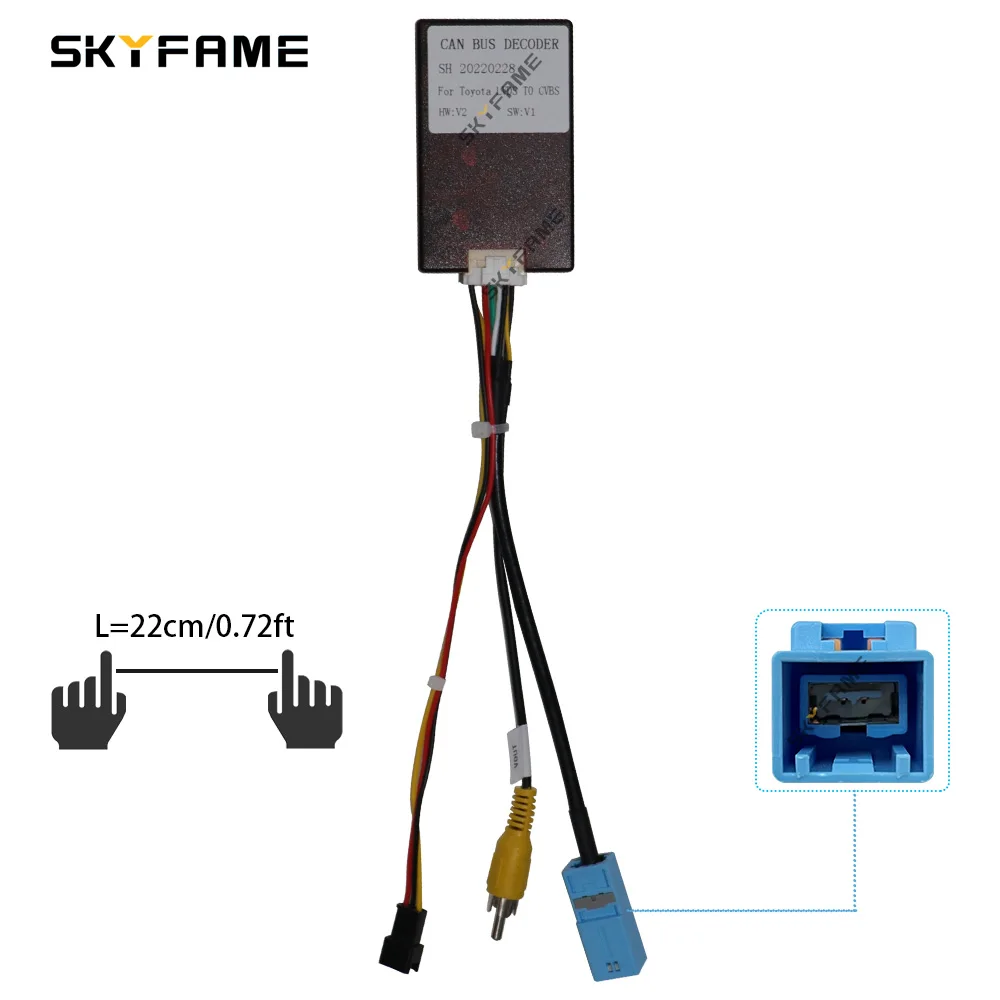 Decodificador de cámara de marcha atrás panorámica Original SKYFAME Car 360 para Toyota LVDS a CVBS