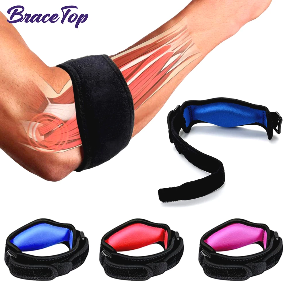 BraceTop Tennis Elbow Brace,Elbow Pain Relief for Tendonitis,Tennis & Golfer's Elbow,Adjustable Elbow Strap with Compression Pad