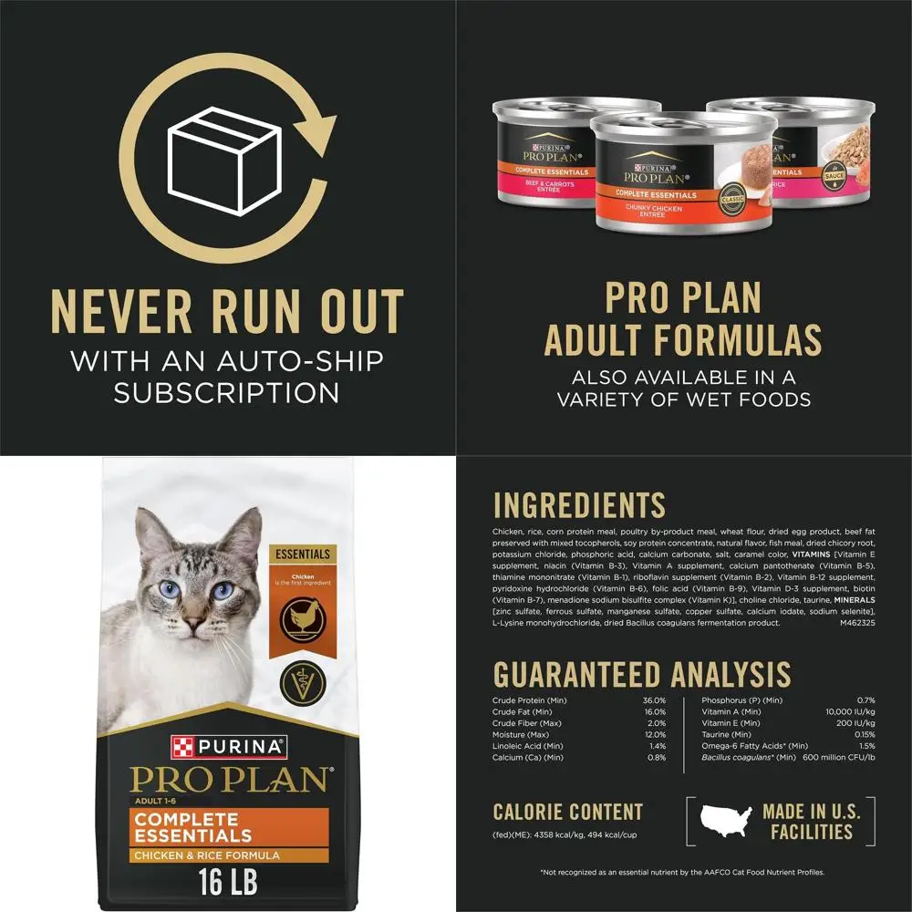 

Высокобелковый корм для кошек: 7,2 кг, курица и рис, для идеальных кошек