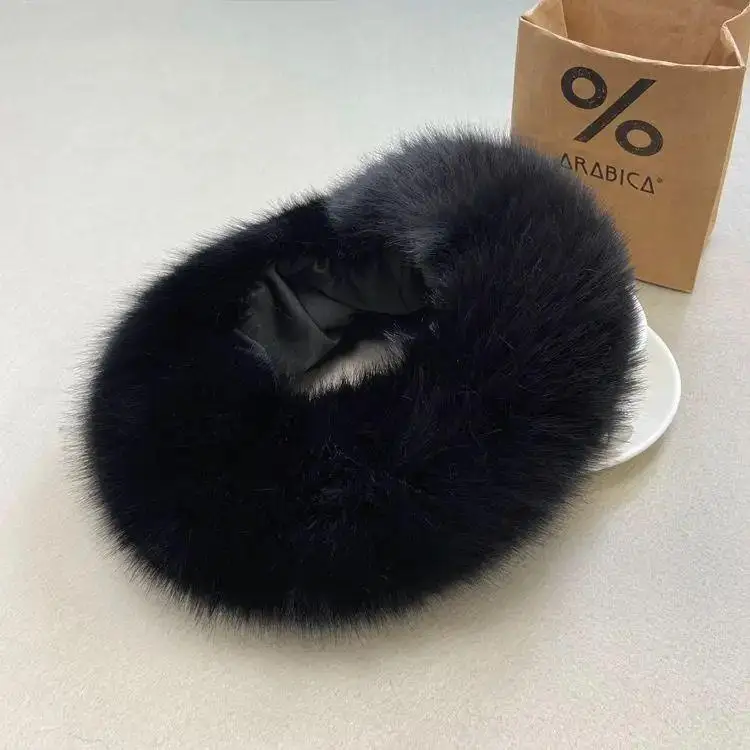رقيق الفراء قبعة صغيرة للنساء فارغة قمة أفخم صياد قبعة المرأة قبعة الشتاء الدافئة رشاقته الباردة يوم ثلجي Brimless قبعة #2