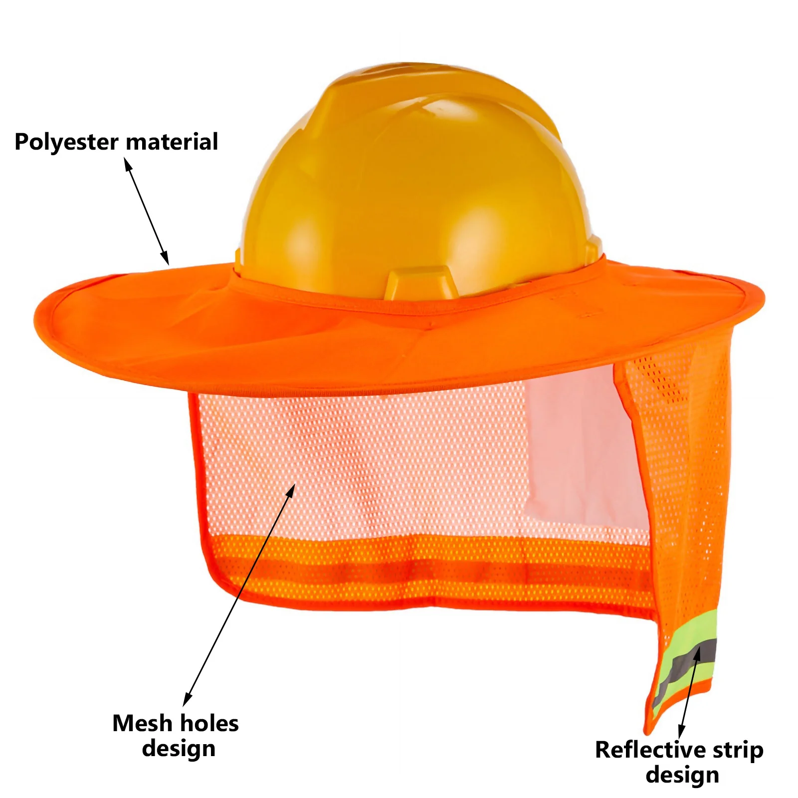 Copri cappello riflettente Visiera parasole Accessori da costruzione Protezione per il collo in poliestere Cappelli da uomo per uomo