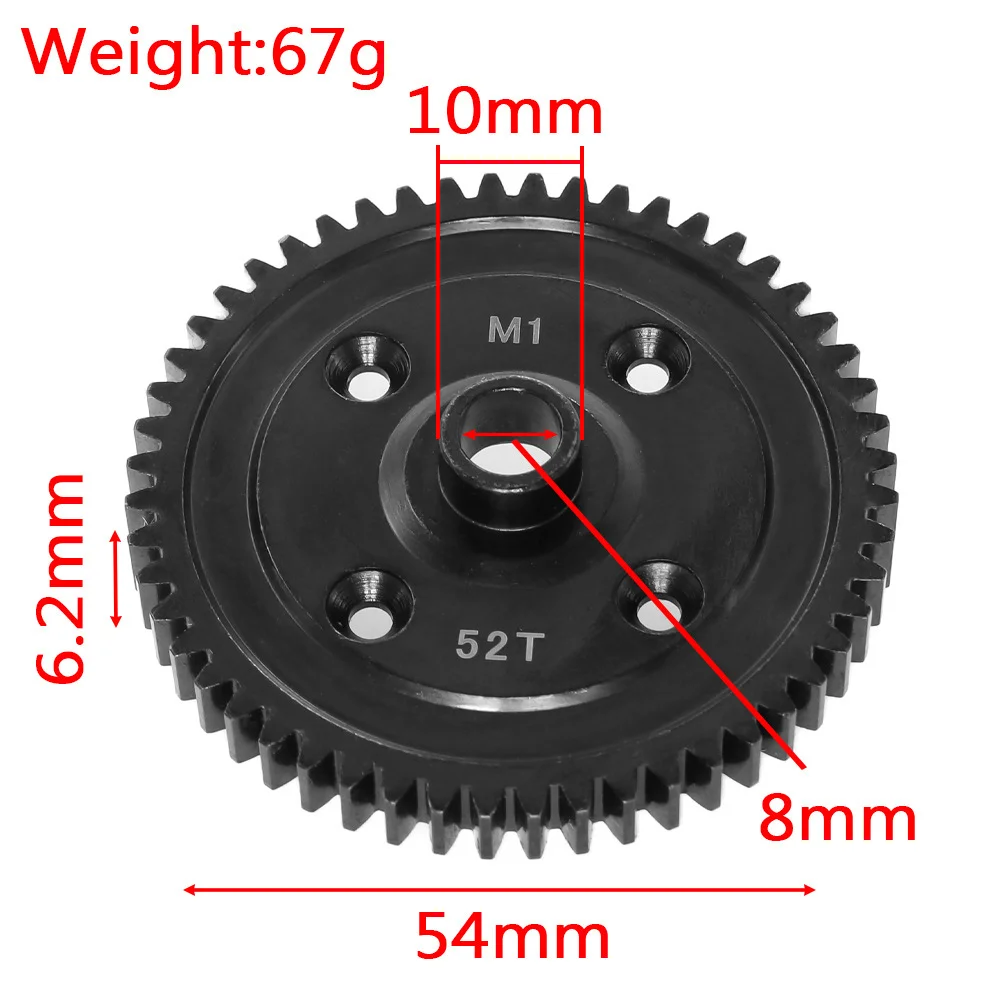 1:8 Sledge reinforced steel teeth 1.0 modulus 46T 52T Motor Pinion Gear For Traxxas Sledge  RC Car Upgrade Parts