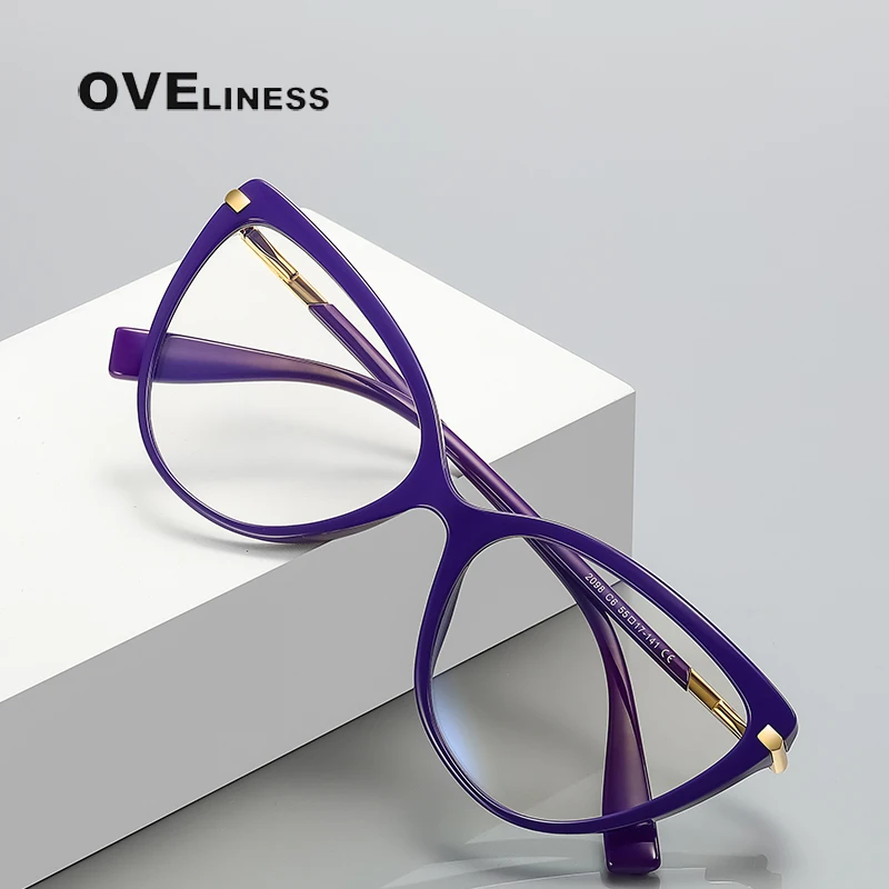 Fashion European reading glasses American trend glasses frame anti-blue light flat mirror ladies TR90 optical eyeglasses frame