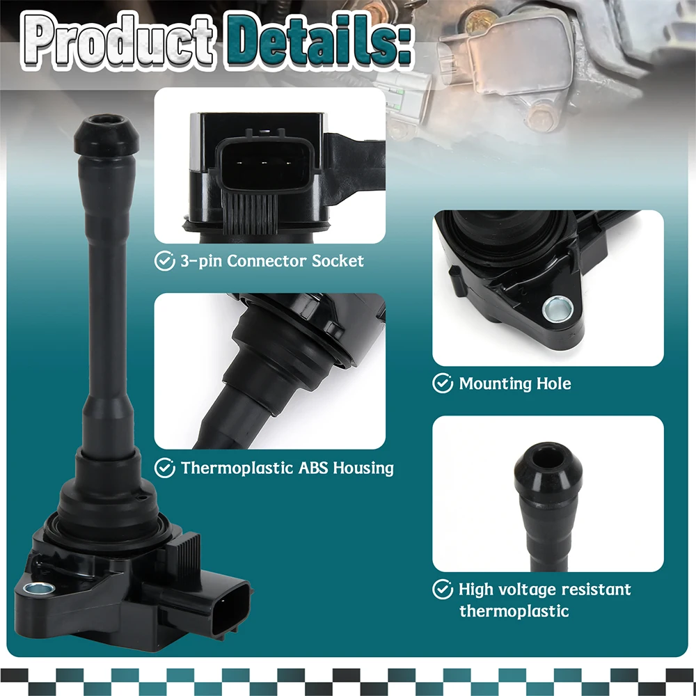 A Set of 8 UF812 Ignition Coil Packs & 8 93501 Spark Plugs For Nissan NV2500 V8 5.6L 18-20 UF812 22448EZ31B