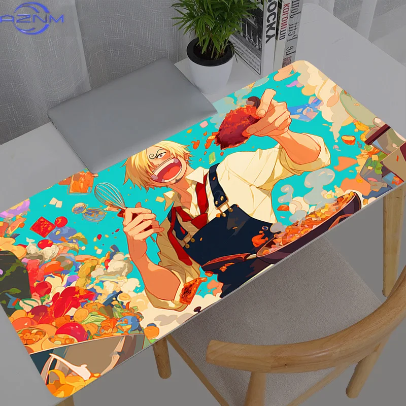 Mouse Pad One Piece Sanji Gaming Accessories PC Gamer Alfombrilla Xxl Computer Desk Mat Laptop Varmilo Keyboard Mousepad