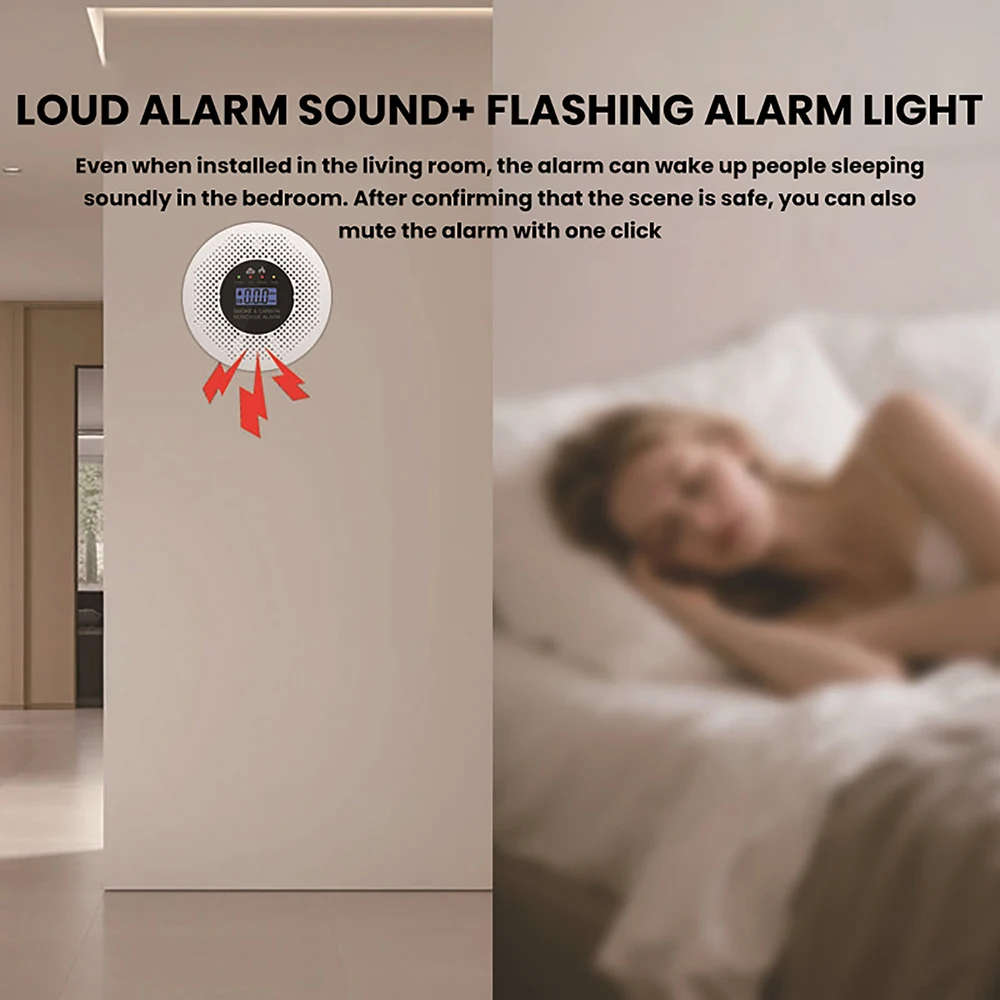 2-in-1 Intelligenter Kohlenmonoxid-Detektor mit LCD-Anzeige, Kohlenmonoxid-Alarm, Batteriebetrieben für Haus, Wohnung, Küche – Detail 7