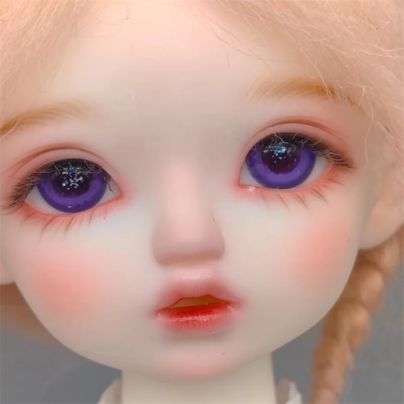 BJD doll eyeball suitable for 1/3 1/4 1/6 size small iris purple silver powder streamer pattern glass eyeball doll accessories