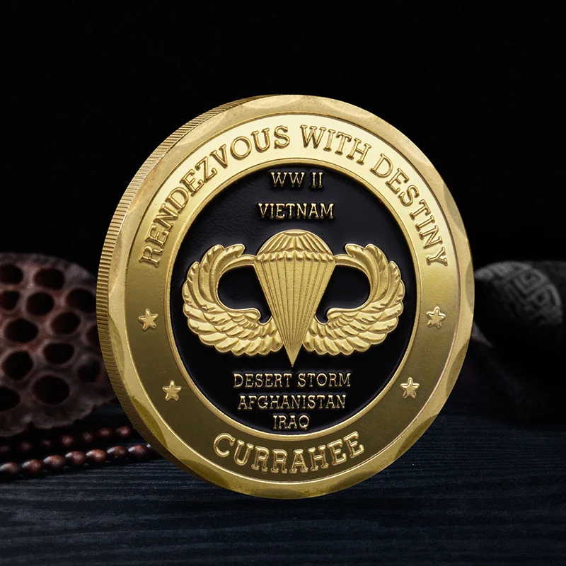 United States Air Force 101st Airborne Division Souvenir Coin Screaming Eagle Gold Plated Challenge Coin Commemorative Coin