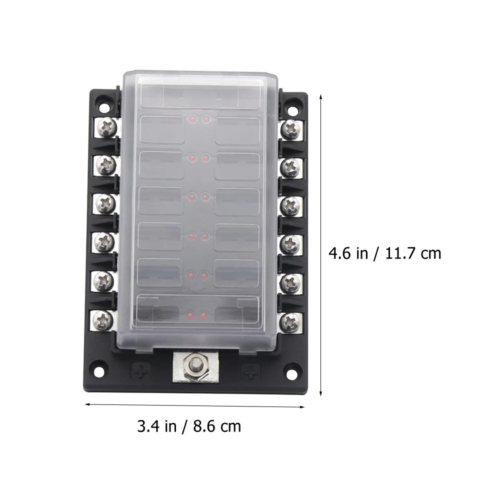 

Automotive Fuse Box Holder Set with Clear Protective Cover for Car Boat Vehicles Marine Fuse Block Distribution Boxes
